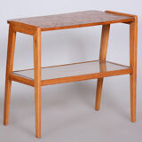 Restored Bauhaus Console Table, Oak and Glass, Refreshed Polish, Czechia, 1950s