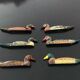 6 duck-shaped knife holders in lacquered wood