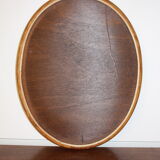 Oval bamboo mirror
