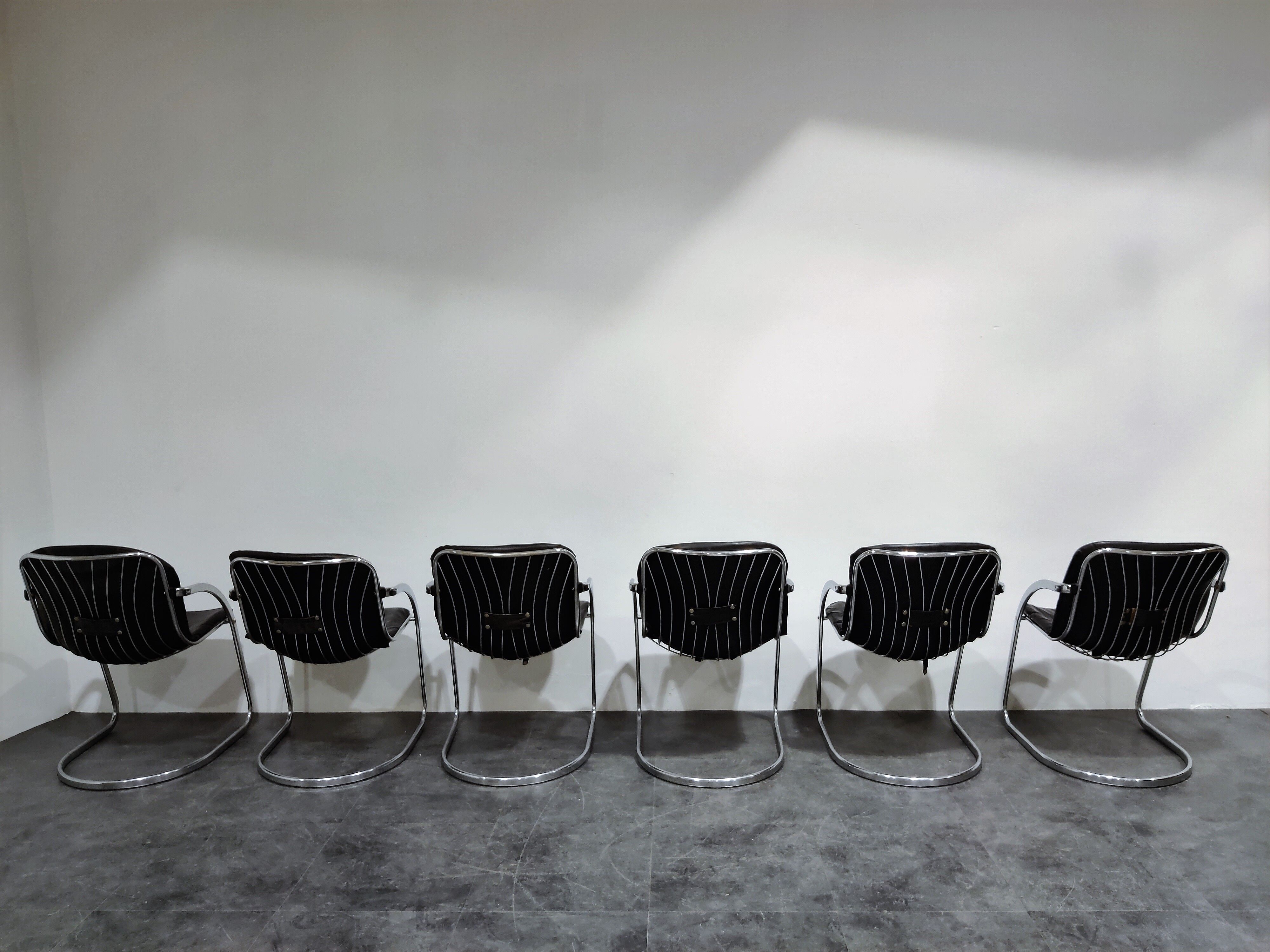 Set of 6 Gastone Rinaldi Dining chairs, 1970s