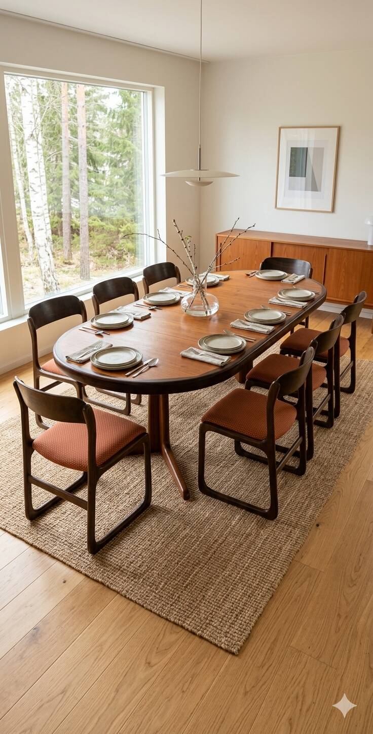 Baumann extendable table in teak from the 1960s.