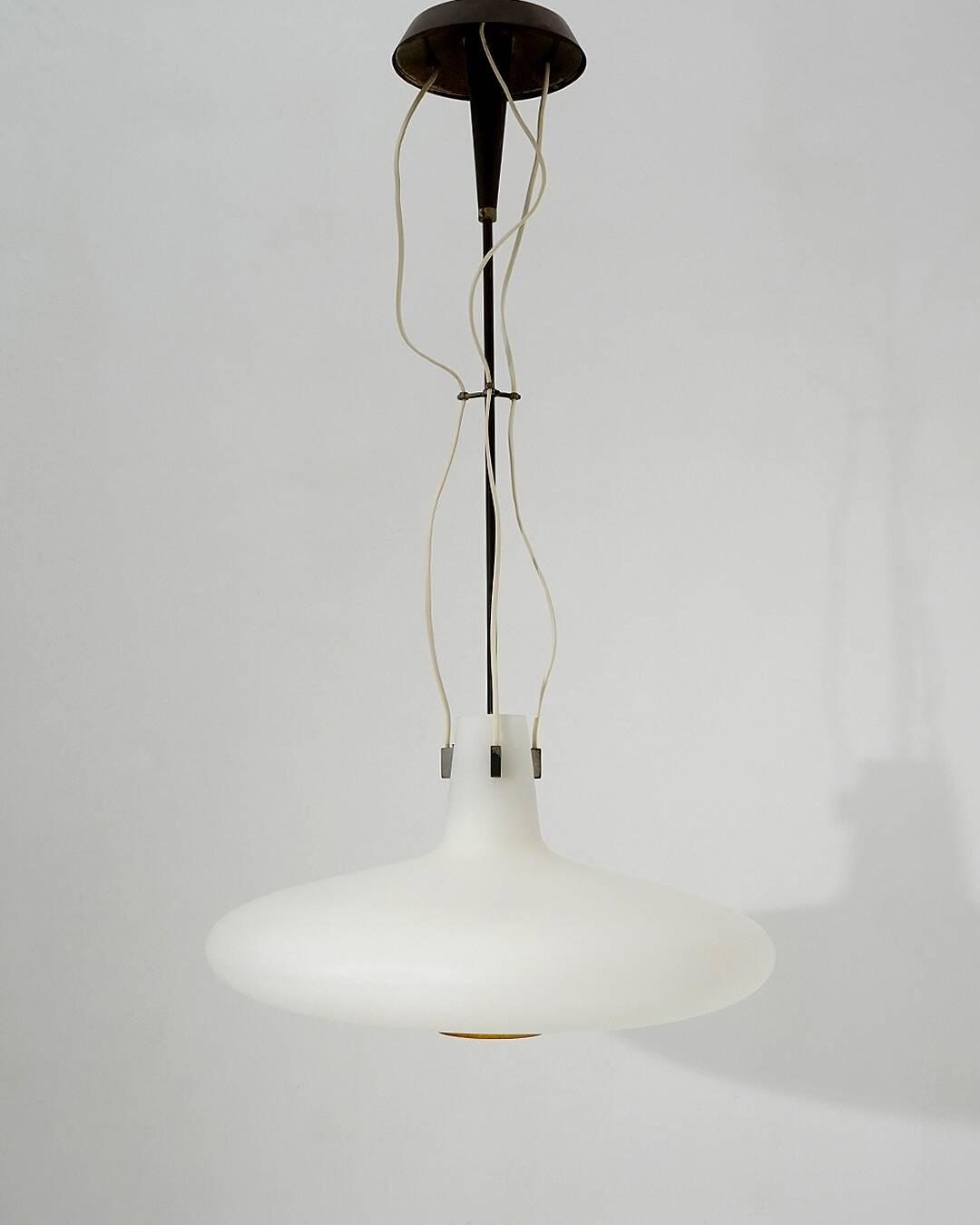 Glass and brass chandelier by Bruno Chiarini, 1950s