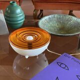 Lampe de table en verre orange Space Age, France 1970
