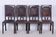 Czech Cubist Chairs in Oak and Red Leather by Josef Gočár, 1910s, Set of 4