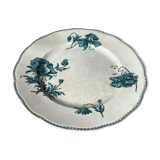 Plat de service Sarreguemines U&G terre de fer décor Féria