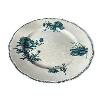 Plat de service Sarreguemines U&G terre de fer décor Féria