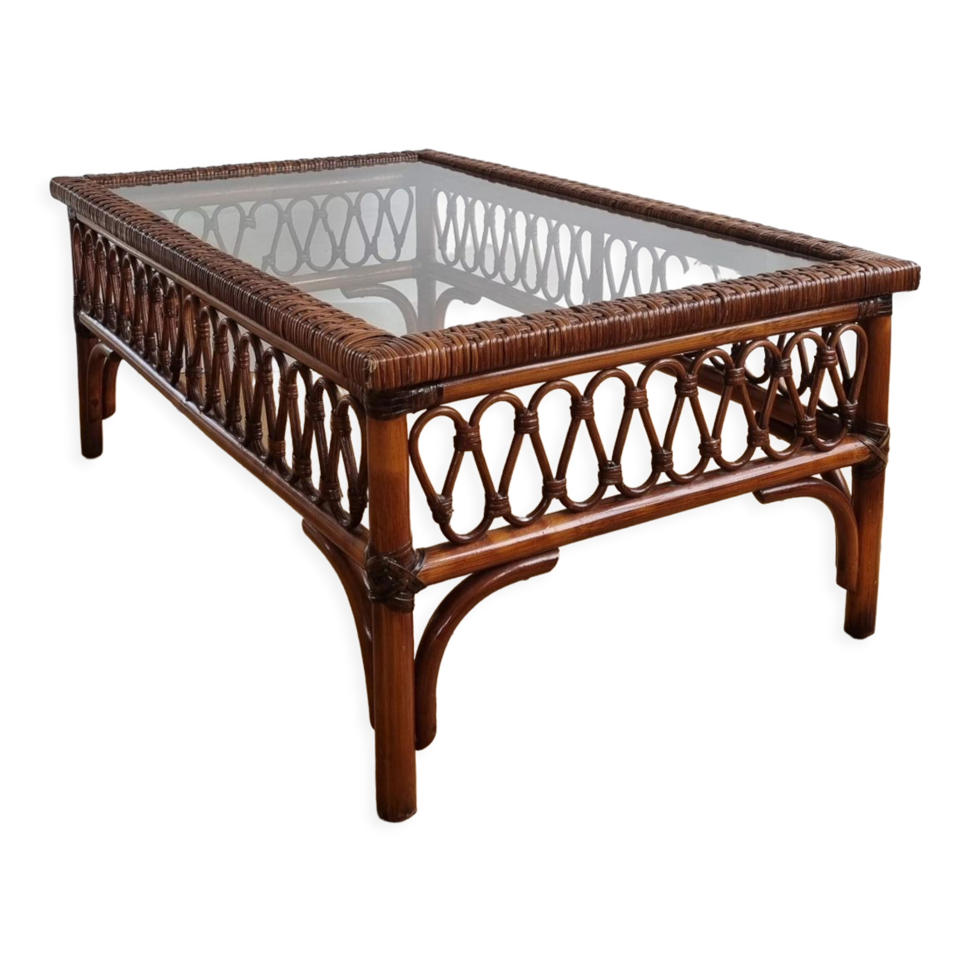 Vintage rattan coffee table