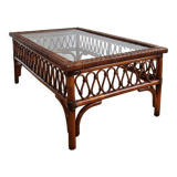 Table basse rotin vintage