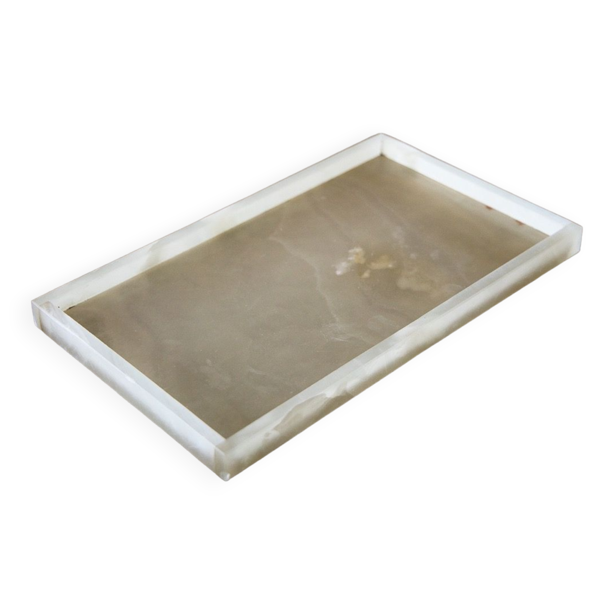 Plateau en onyx blanc