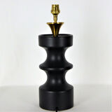 Vintage black ceramic lamp 1950