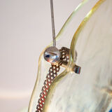 Postmodern glass ceiling lamp for Saporiti Anni '80