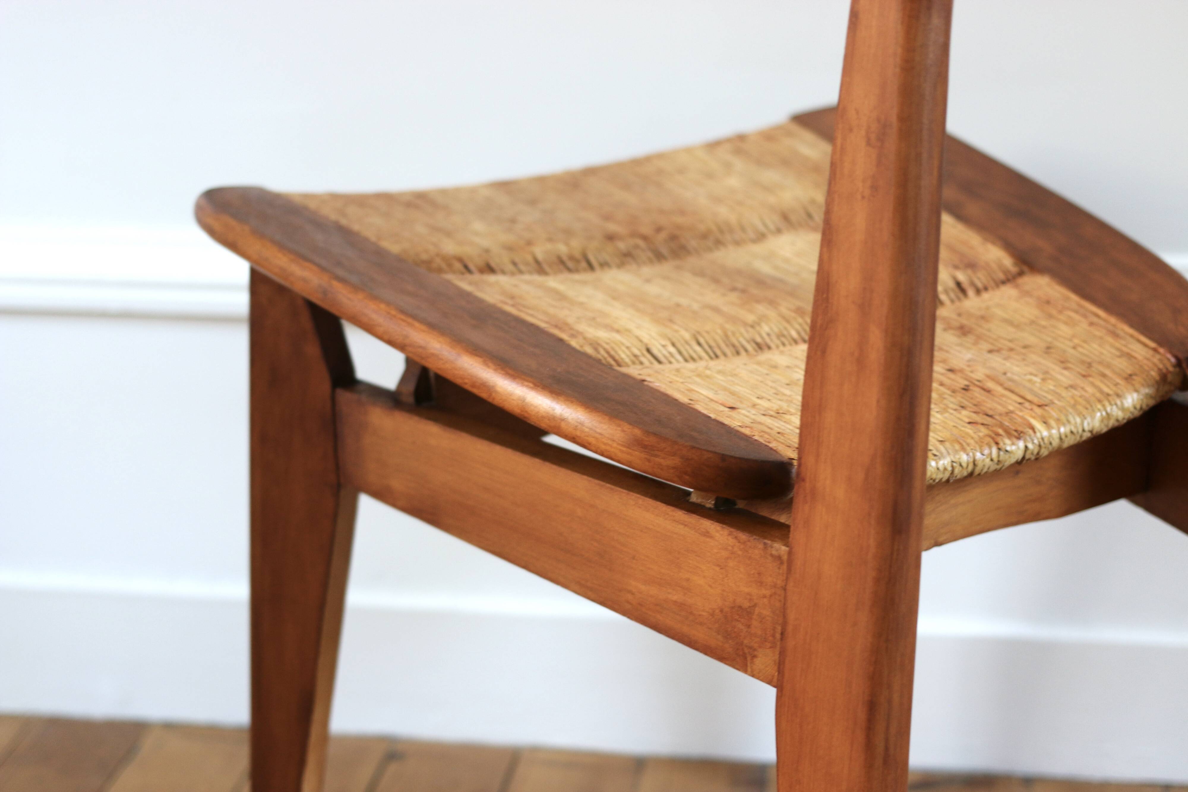 Set of 3 vintage Roger Landault "Ellipse" Sentou chairs 1957