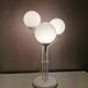 Vintage table lamp in white metal with 3 balls, 80s
