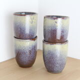 Set de 4 gobelets en céramiques bleus