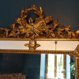 Miroir XIXème à parcloses en stuc doré 100 x 175 cm