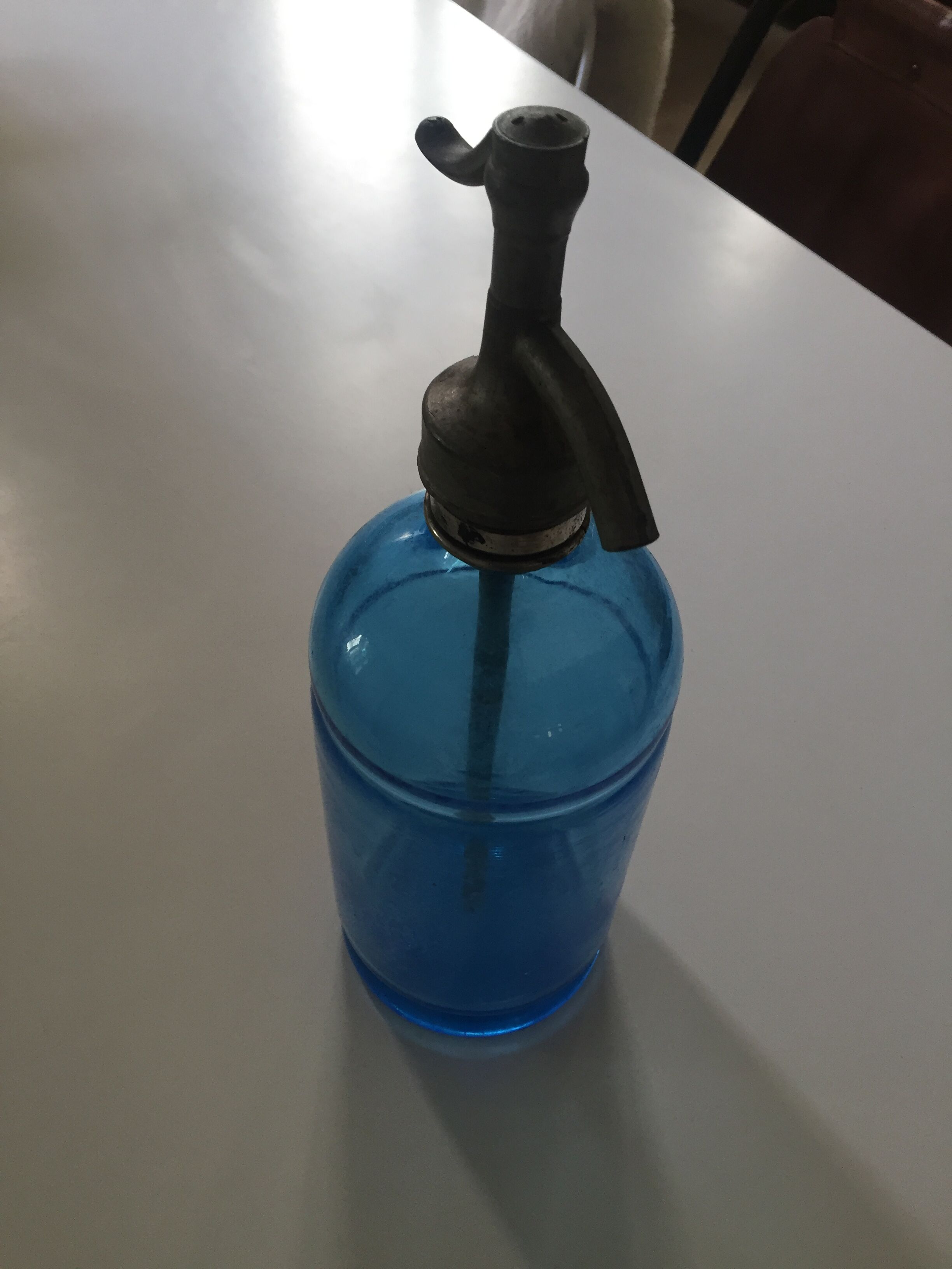 Blue vintage siphon