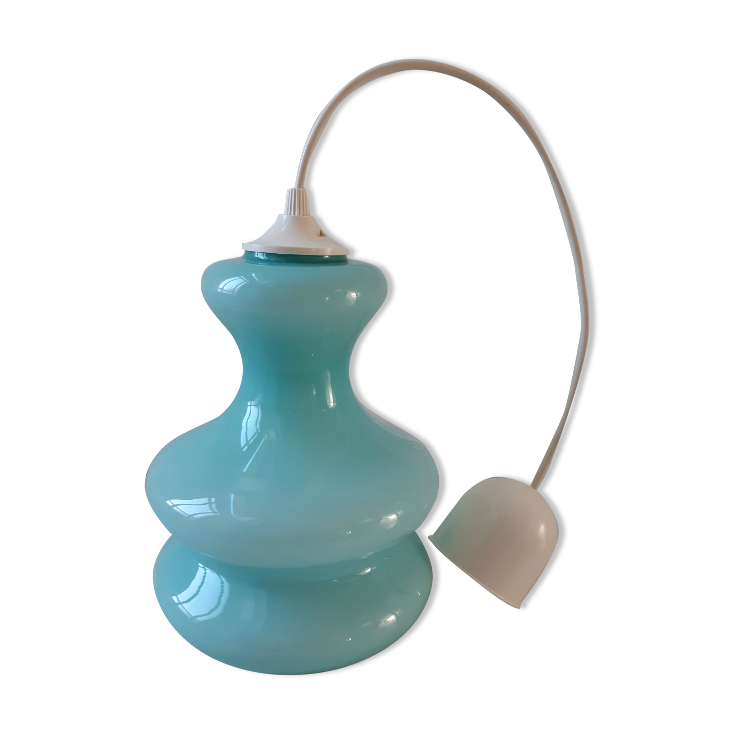 Suspension en opaline bleu ciel