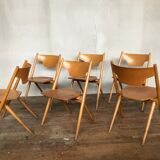 Series of stackable chairs Hiller sleek design Scandinavian look