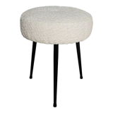 White stool, year 60/70, restored in white moumoute fabric