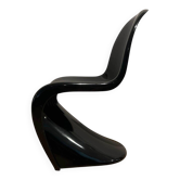 Panton Cantilever Chair in Black Pu by Verner Panton, Germany, 1971