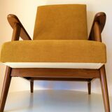 Fauteuil vintage jaune moutarde