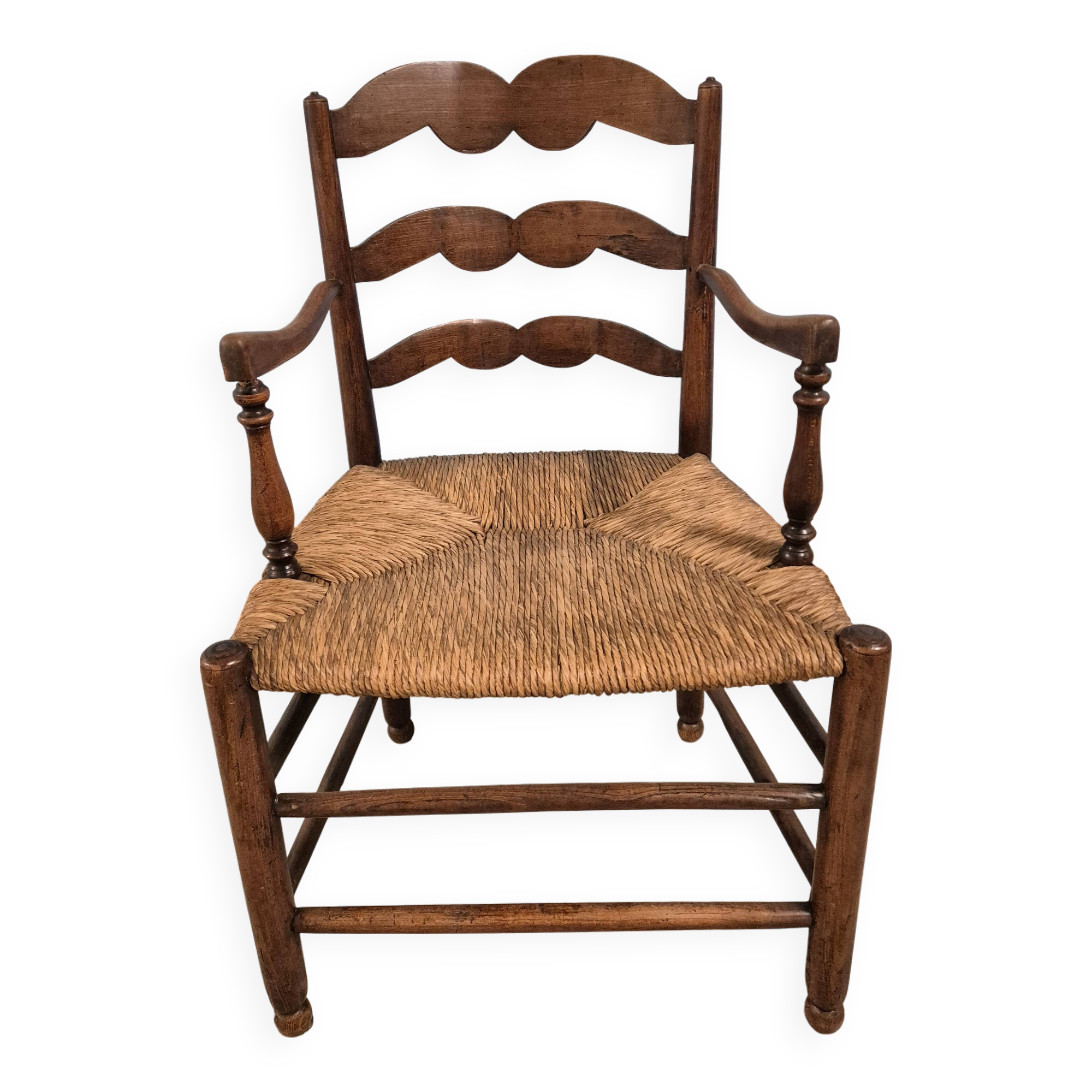 Armchair with straw seat