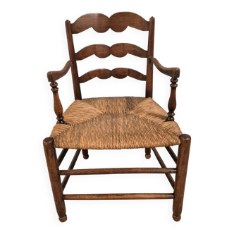 Armchair with straw seat