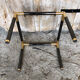 Coffee table tube metal black & gold vintage