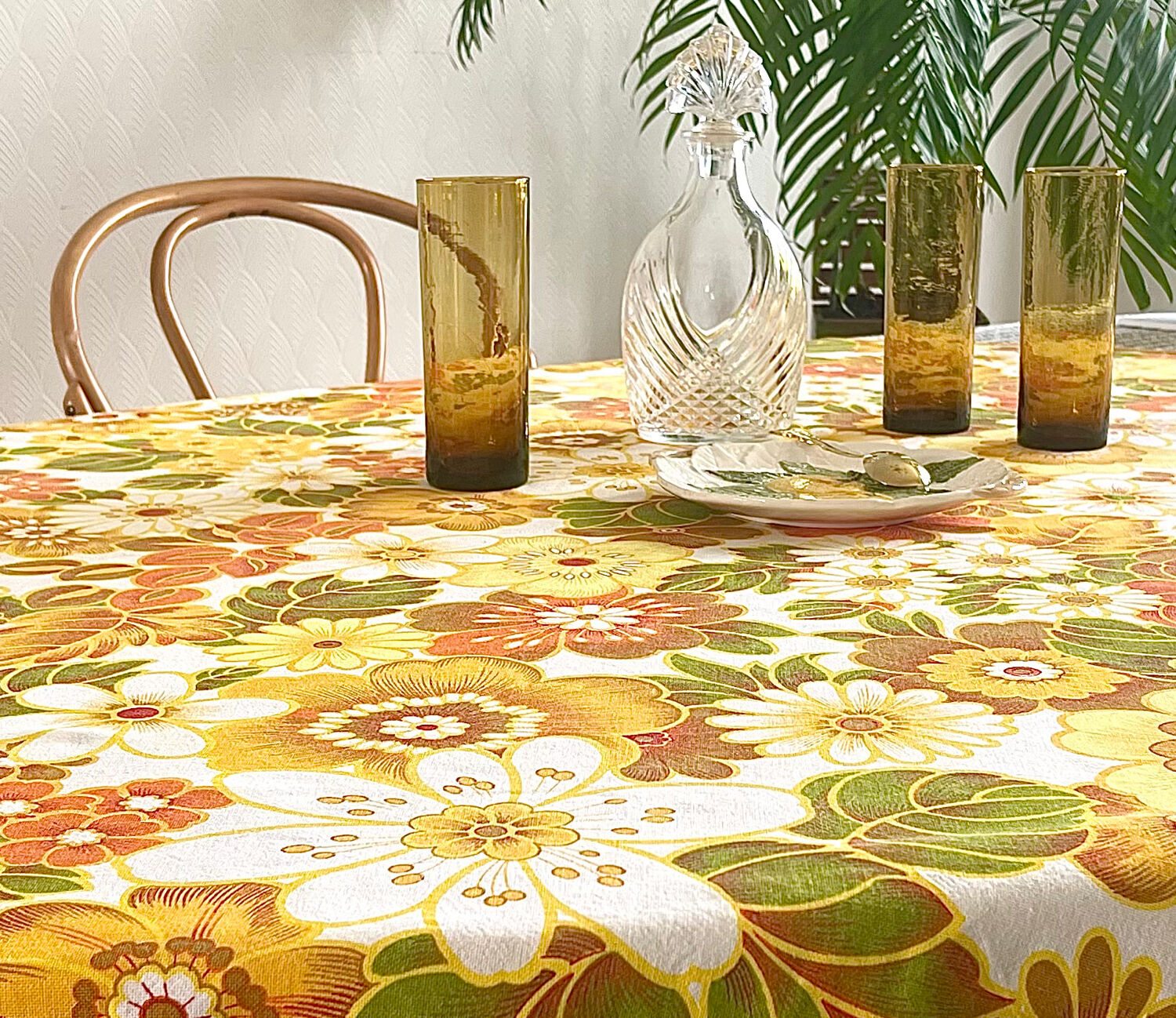 Nappe ronde vintage 1970