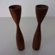 Danish Filigree Teak Candleholders, 1960s, Set of 2