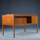 Asymmetrical Mid-Century Teak Desk with Bar, 1960s