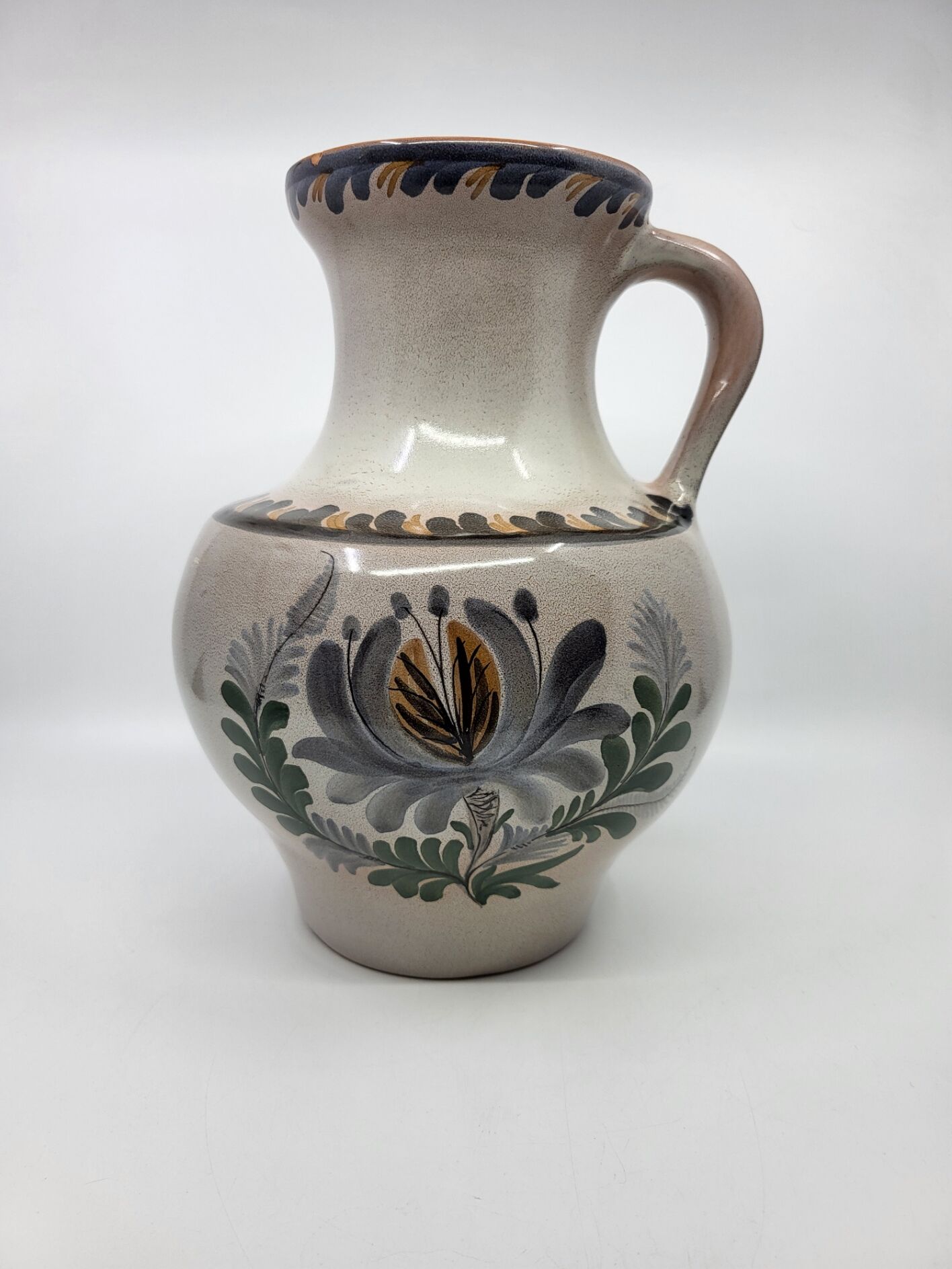 Vase, Jug Jean de Lespinasse (JdL) Hand Decorated France Vintage