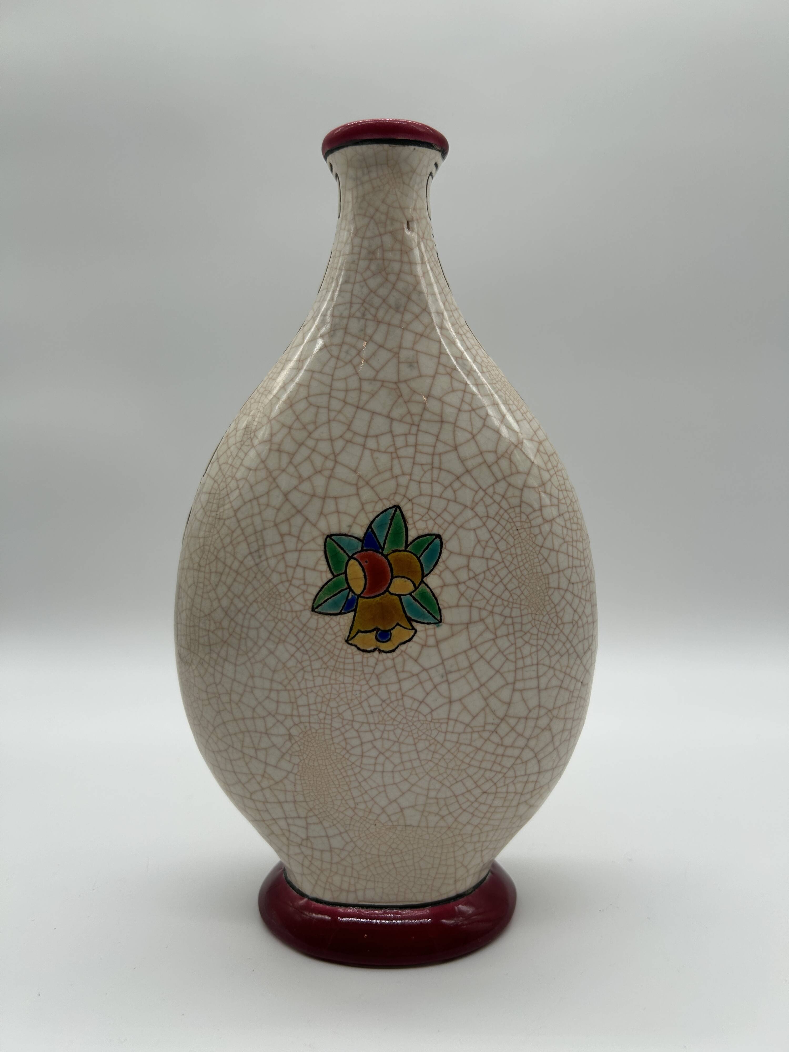Vase art deco en émaux de longwy