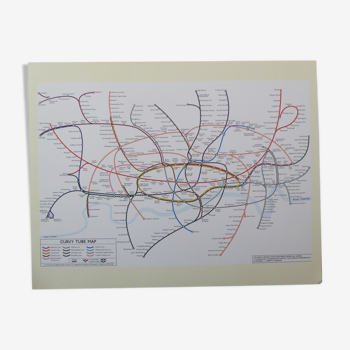 Plan du métro de Londres en 2005 belle reproduction à encadrer