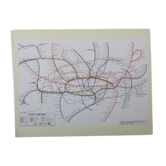 Map of the London Underground in 2005. Beautiful reproduction to frame