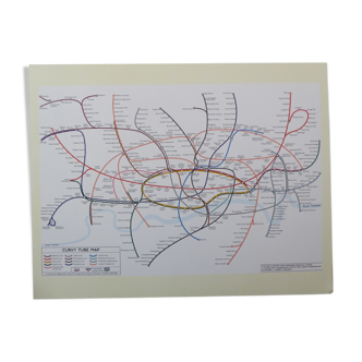 Plan du métro de Londres en 2005 belle reproduction à encadrer