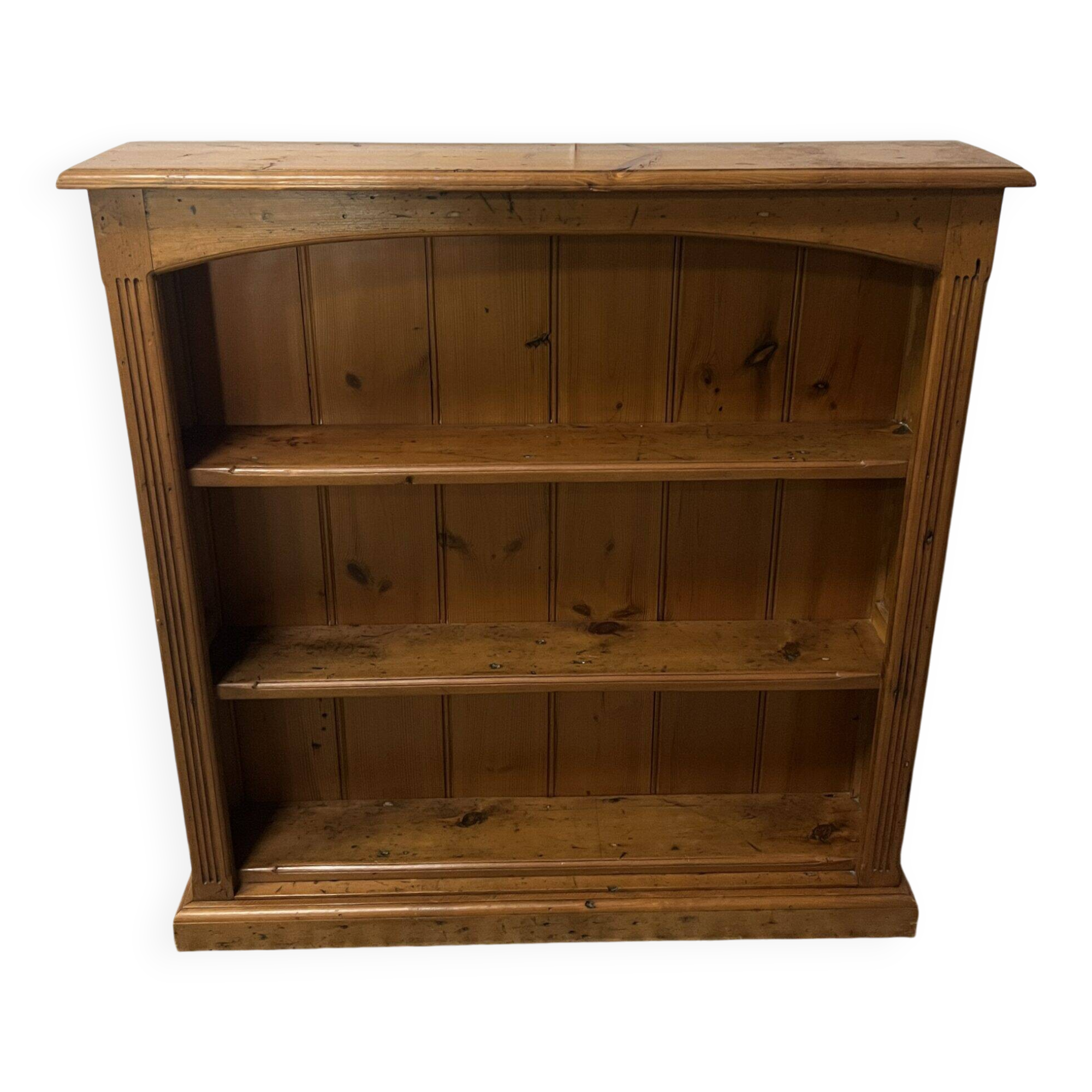 Bibus in solid pine, bookcase in pitch pine, 20th century manufacturing