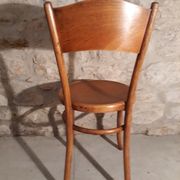 Chaise bistrot en bois courbé dossier avec décor