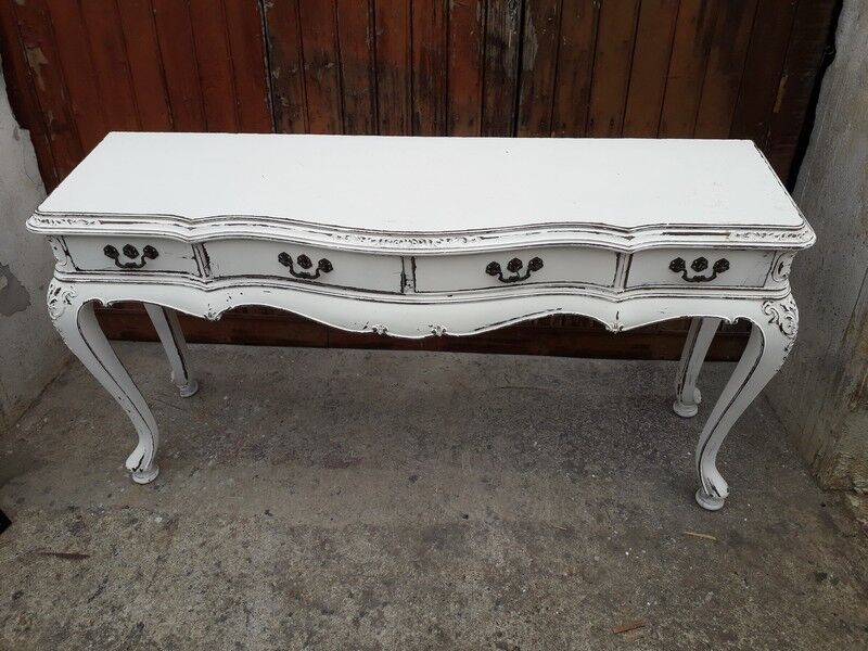 Console Louis XV wood sculpted painted patinated ep 1940