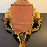 Applique murale miroir en bronze doré - style Louis XV Rococo