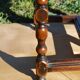 Louis XIII walnut chair feet in balustre brace in H