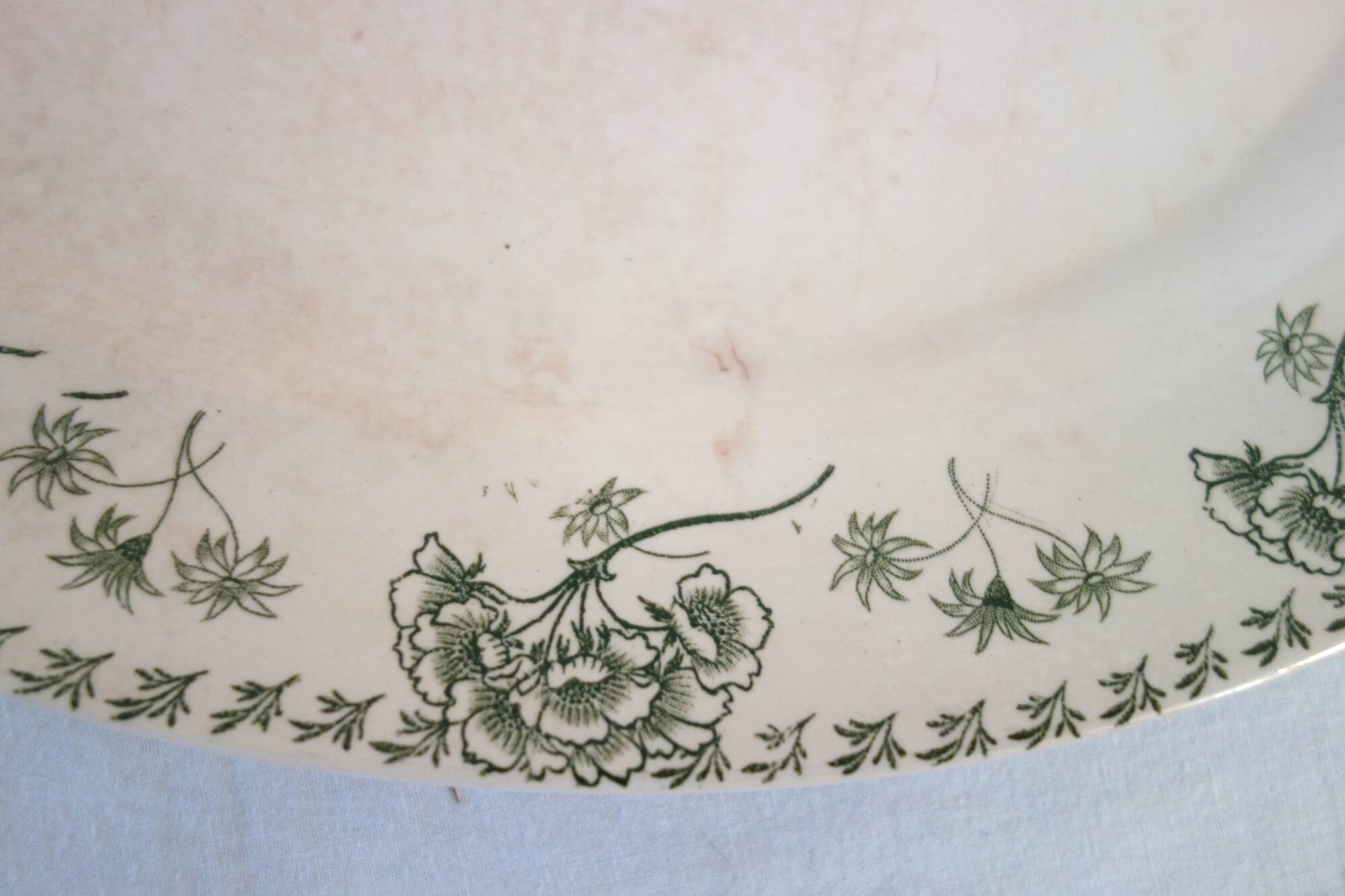 Large oval ironstone platter "Palmyre" Sarreguemines