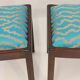 Paire de tabourets design année 50/60 tissu jacquard.
