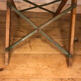 Wooden and iron slatting stool