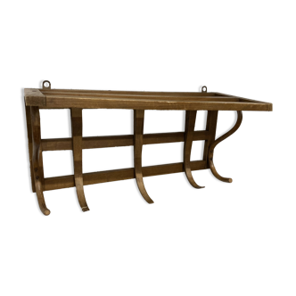 curved wooden coat rack/shelf