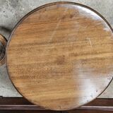 Round coffee table and 2 tripod stools