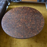 Table low marquetry in wenge