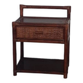 Small rattan bedside table