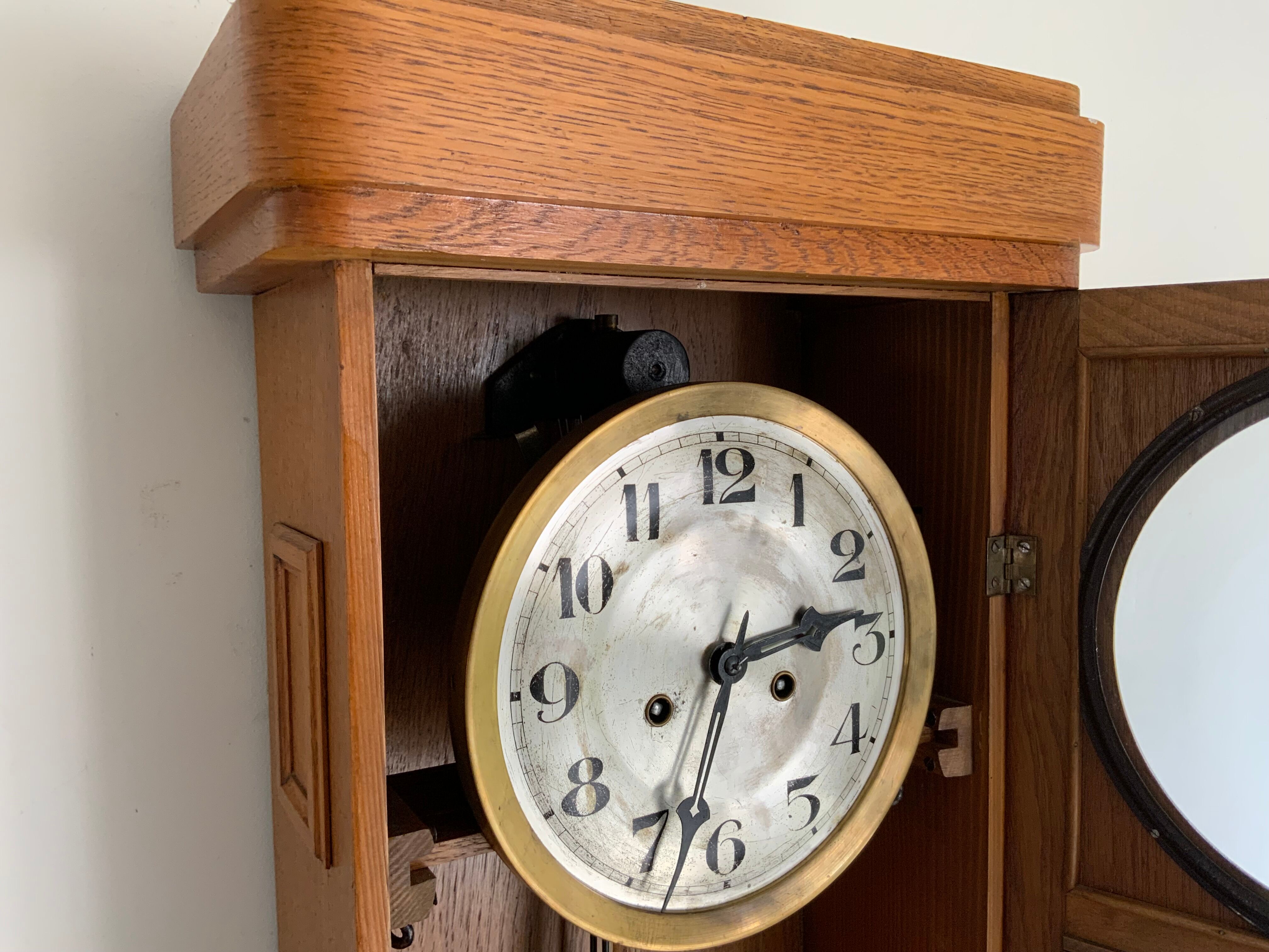 Art Deco Gustav Becker Oak Wall clock 1920s