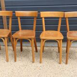10 BAUMANN chairs N°18 light beech